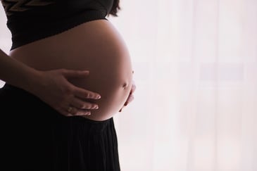 Pregnant surrogate carrying child
