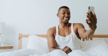 handsome guy on a video call