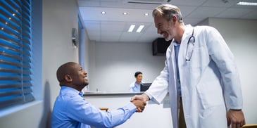 man meeting doctor
